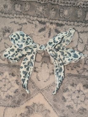 J&J Mint Leopard Volume Bow Headband O/S Girls
